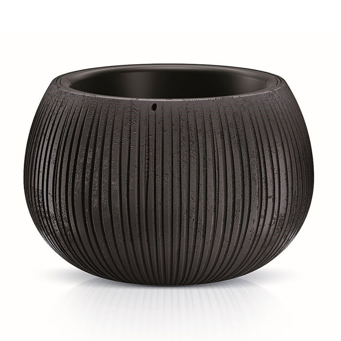 Macetero Prosperplast BETON BOWL CON depósito en color Cemento negro
