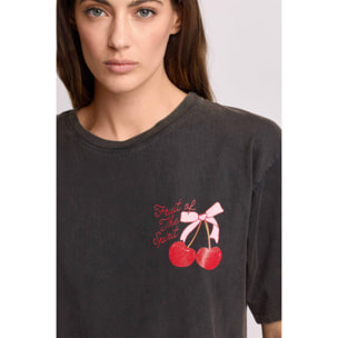 Kocca - T-shirt grafica in cotone Donna, Tinta unita, Girocollo