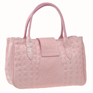 Borse Donna colore Rosa-in pelle Made in Italy 17x26x12 cmcm