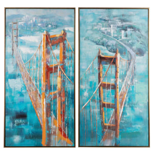 Set 2 Cuadros Puente Brooklyn 52x4,5x102 Cm