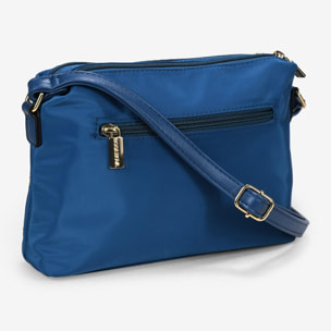 Bolso bandolera azul con bordado