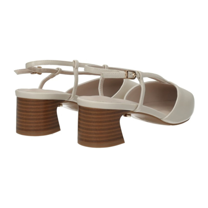 Décolleté sling back Donna Tata Italia Bianco
