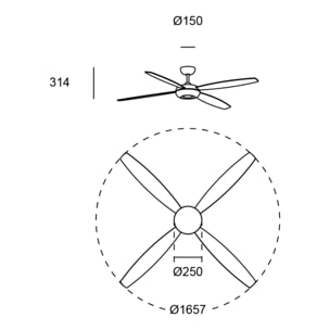 Forlight Ventilador Kudari Blanco Madera clara Blanco