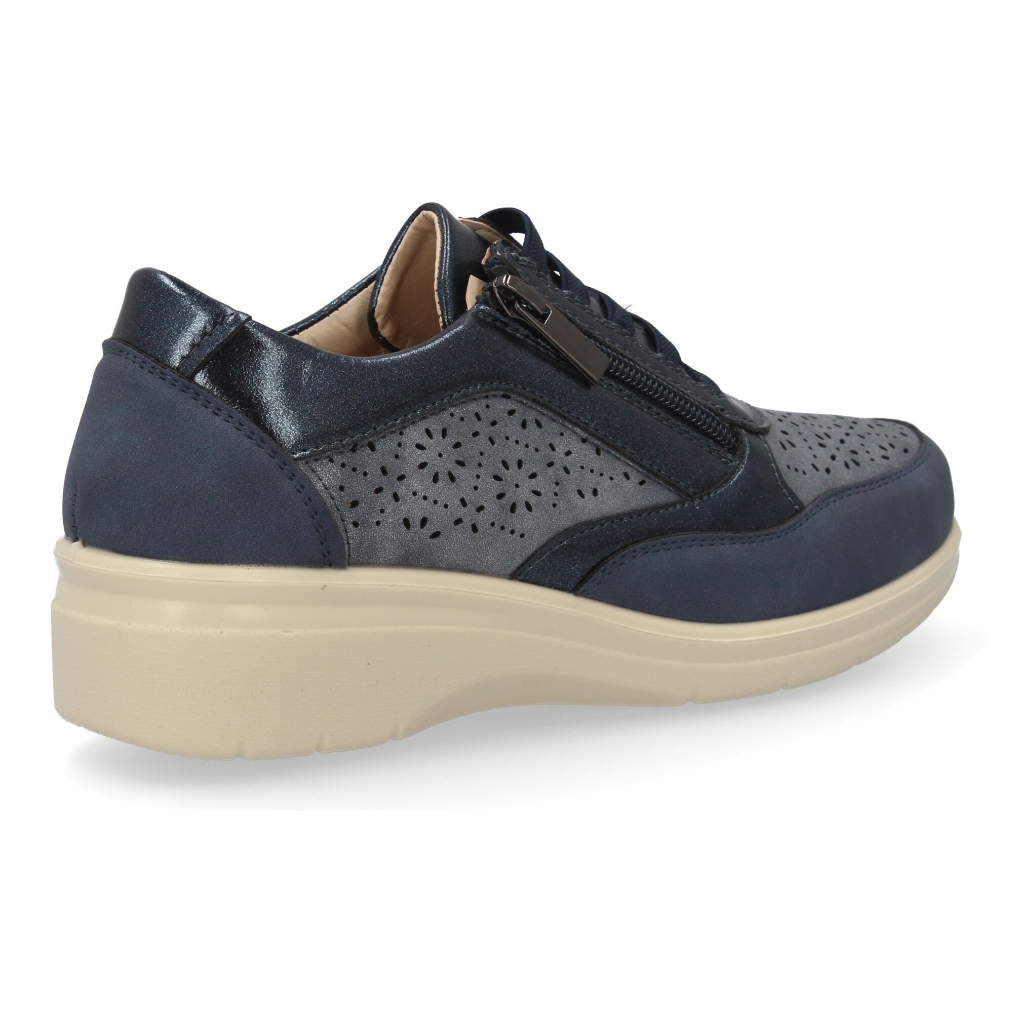 Zapatillas mujer cuña con cremallera cómodas y calados.