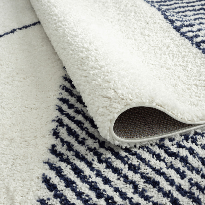 Aquarelle - tapis chambre enfant à motif géométrique bleu