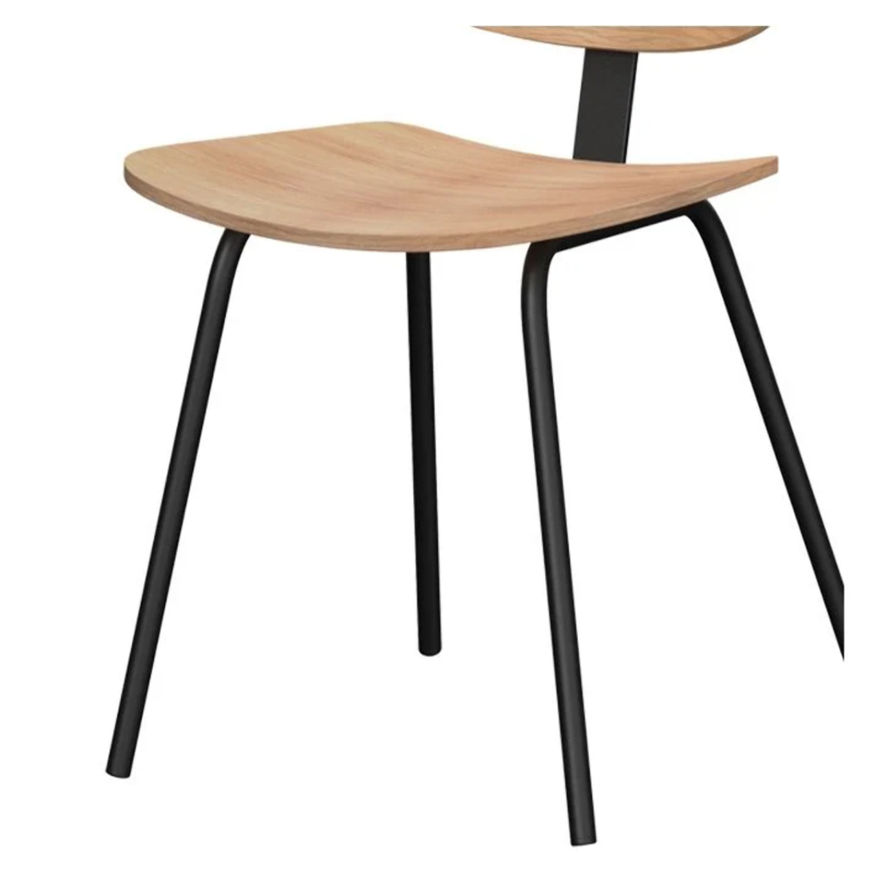 Lot de 2 chaises en bois plaqué frêne et pieds en métal - Hoodie