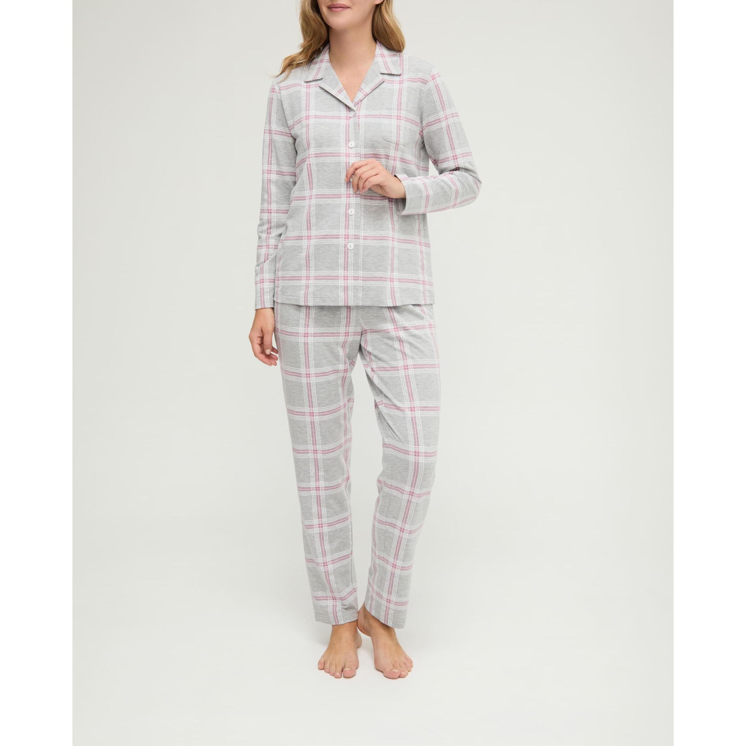 Pijama mujer de cuadros abierto