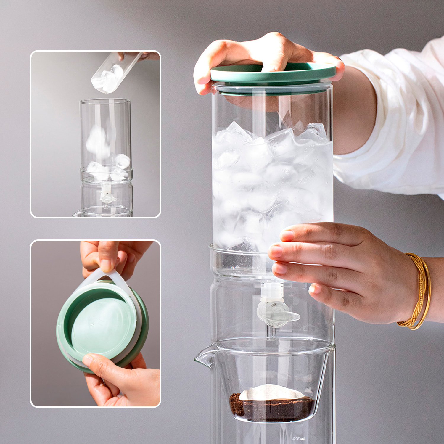 Cafetera de goteo para café frío de 600ml. Con ajuste de velocidad de goteo y almohadilla de silicona.