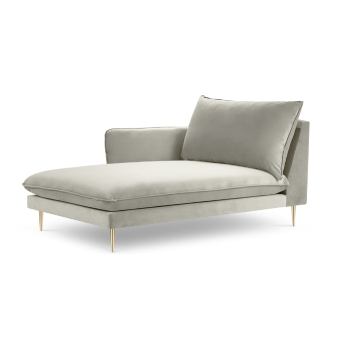 Méridienne gauche "Vienna" en velours beige