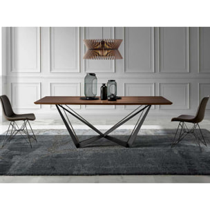 Mesa fija de comedor – Nogal y negro