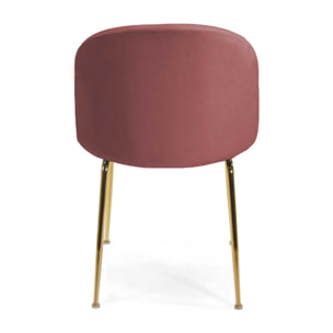 Sedia Sammi Vacchetti in velluto rosa antico con struttura oro cm50x57h77,5