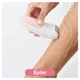 Braun Épilateur Silk Épil 5 - Avec Brosse Visage - Blanc/Rose