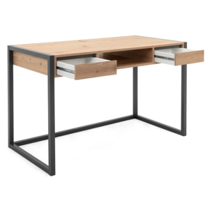 Bureau industriel bois et noir AUTEL