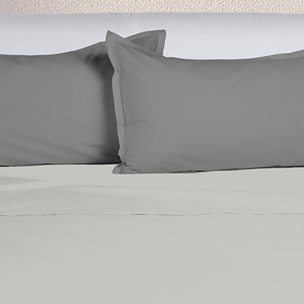 UNO CASA DESIGN Completo Letto Bice 25 Bicolor in Puro Cotone_Matrimoniale_grigio-scuro