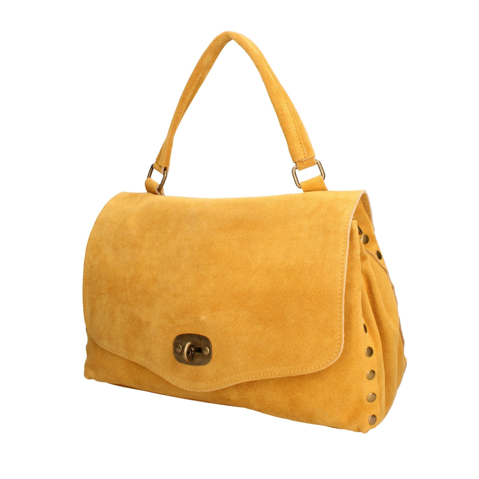 Borsa a mano da donna Made in Italy - Modello Zelia Elite - Pelle scamosciata - 37.0 x 22.0 x 15.0 cm