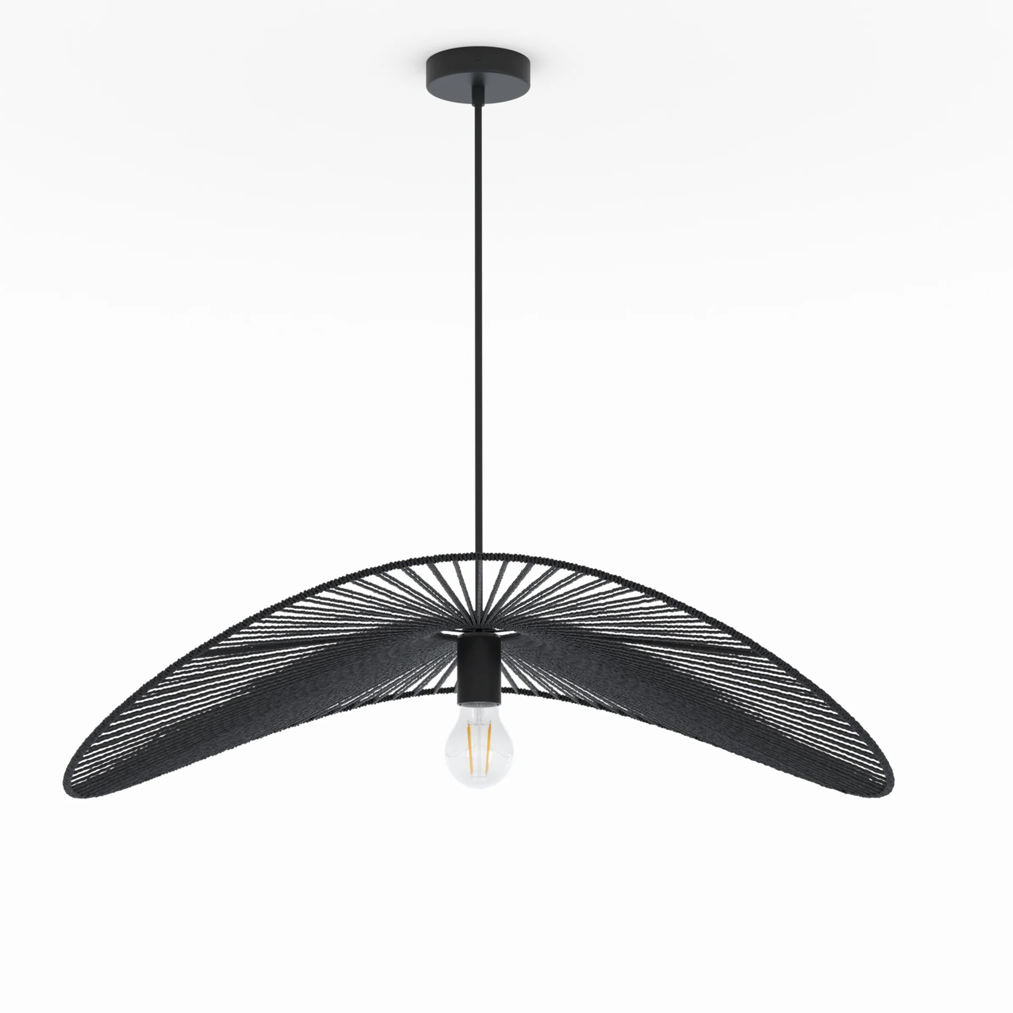 Suspension noire en papier de corde 75 cm - Mada