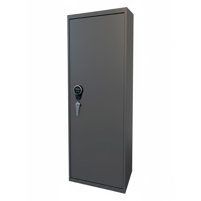 Armadio Portafucili Armi Blindato Fuciliera Acciaio Serratura Digitale Chiave Tesoretto Tasca Porta Oggetti Grigio Scuro 148x30x25 Cm 3 Posti