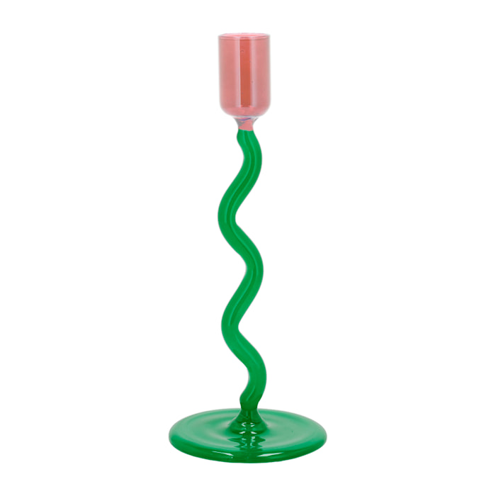 Bougeoir en verre Vivid
