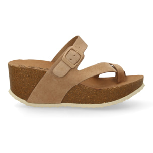 Sandalia Mujer cómoda con cuña y hebilla