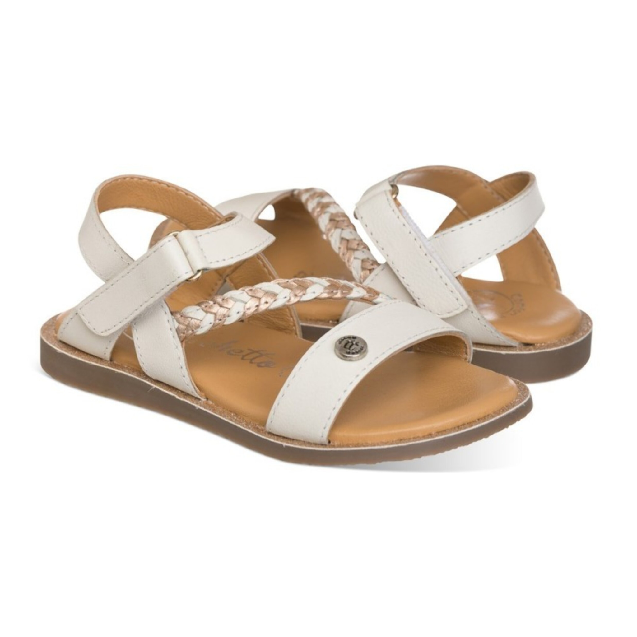 Sandalia color blanca para NIÑA 100% piel