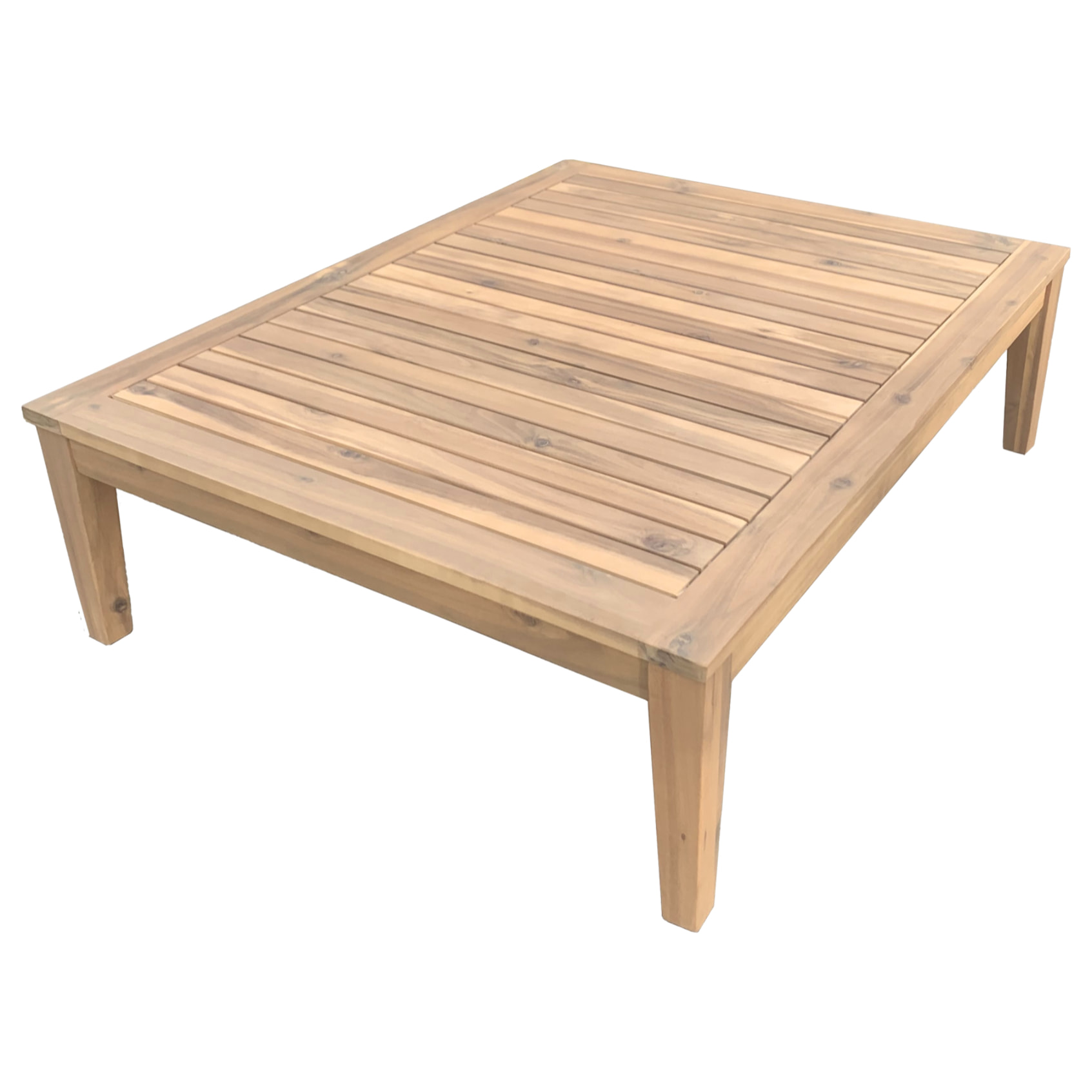 Salon de jardin en acacia 4 places PANGKOR - coussins sable