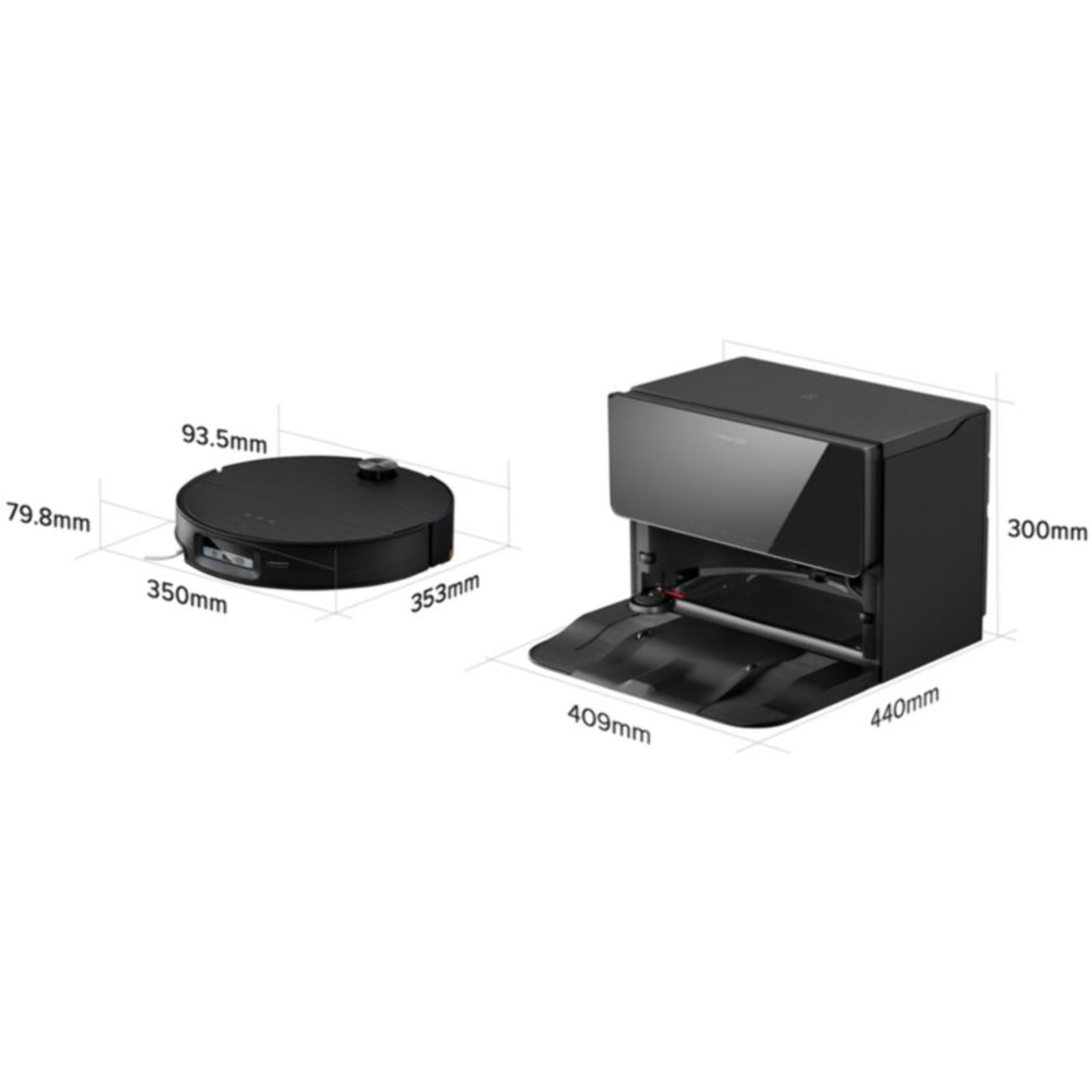 Robot Aspirateur Laveur ROBOROCK Saros 10 noir avec kit de raccordement à l'eau