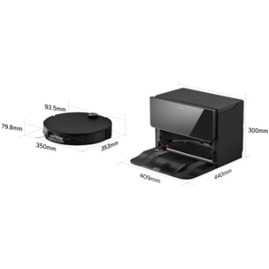 Robot Aspirateur Laveur ROBOROCK Saros 10 noir avec kit de raccordement à l'eau