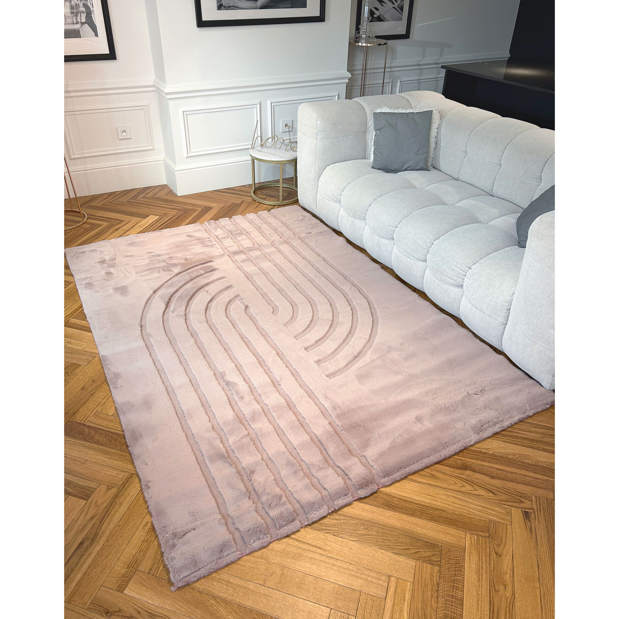 ALASKA - Tapis doux à motif graphique rose