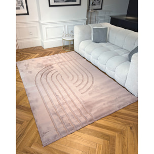 ALASKA - Tapis doux à motif graphique rose