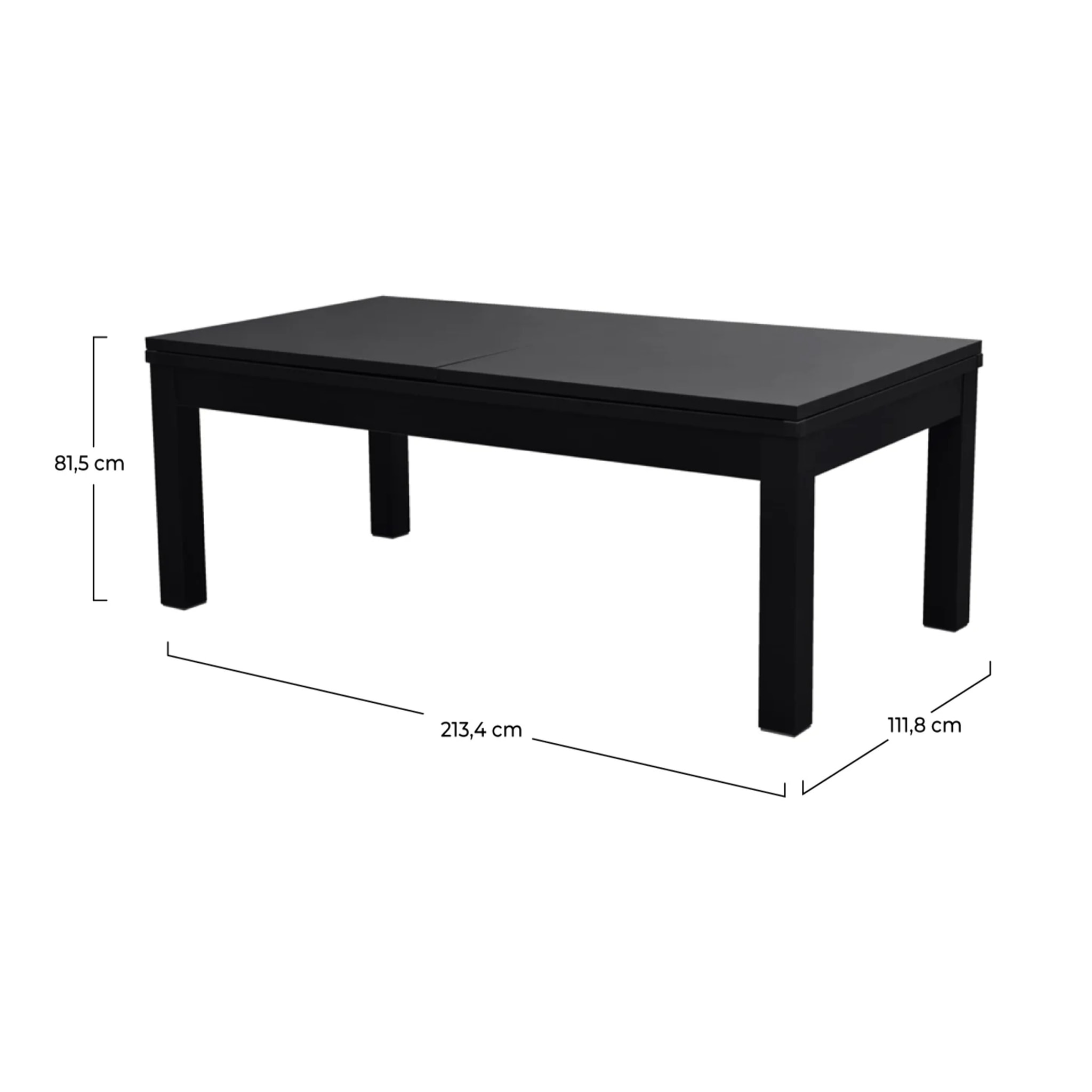 Table de billard convertible noire tapis gris - Eddie