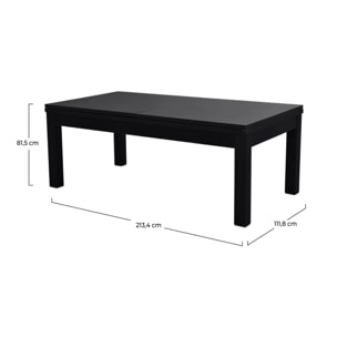 Table de billard convertible noire tapis gris - Eddie