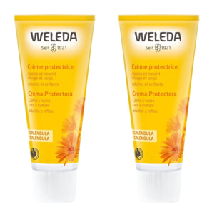 WELEDA - Duo Crème Protectrice adultes & enfants - Apaise et nourrit - Certifié Natrue - Tube 75 ml  x 2