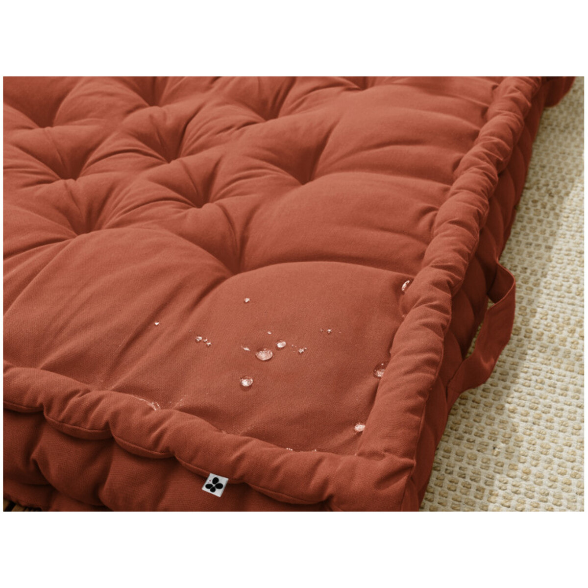 Coussin de sol 50 x 50 cm capitonné et matelassé en coton - KALA