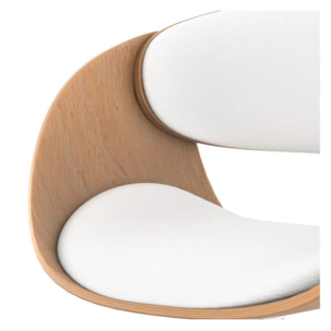 Chaise de bar réglable en cuir synthétique blanc 62,5/83,5 cm - Adelmar