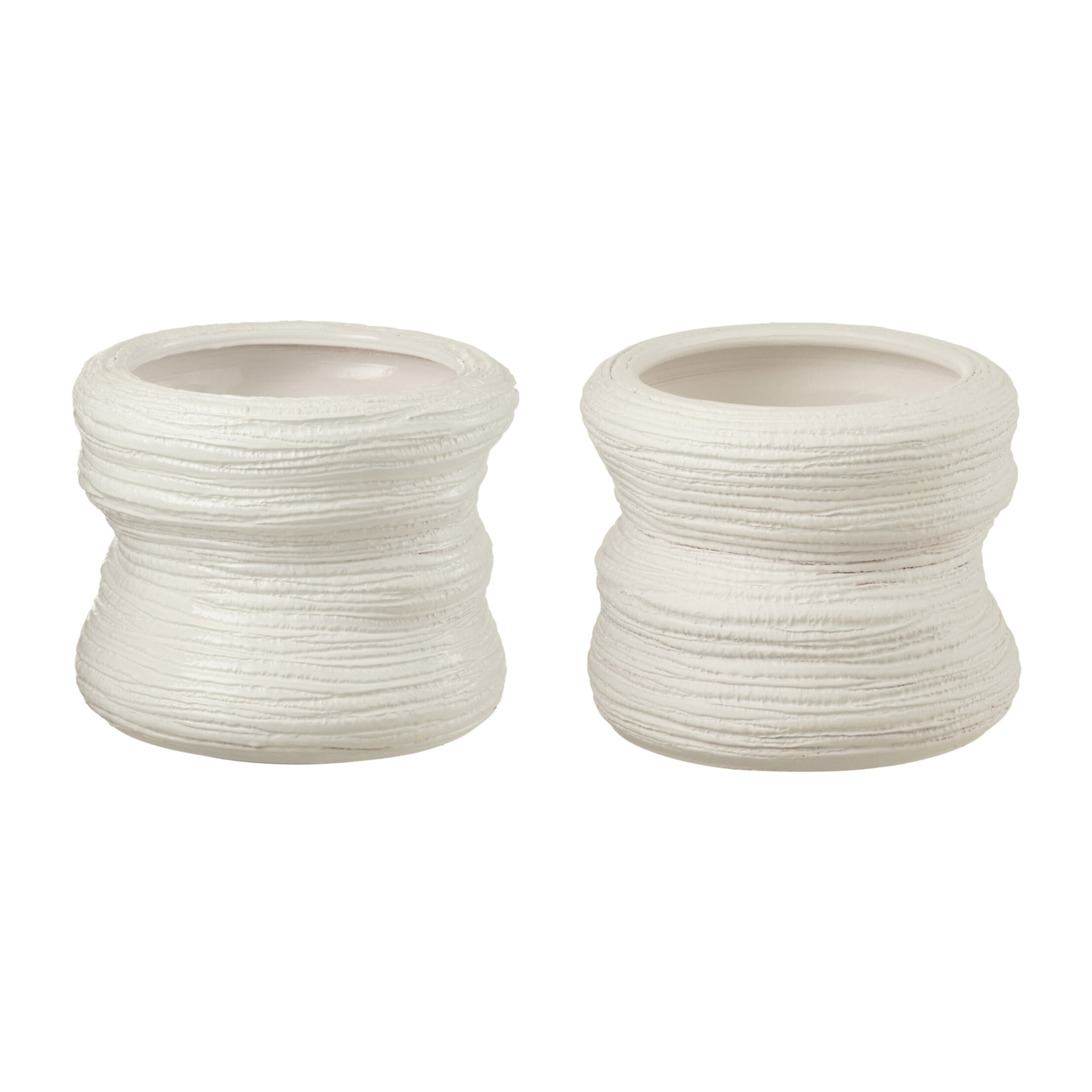J-Line cache-pot Organique - céramique - blanc - small - 2 pcs - Ø 25.5 cm