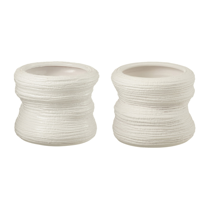 J-Line cache-pot Organique - céramique - blanc - small - 2 pcs - Ø 25.5 cm