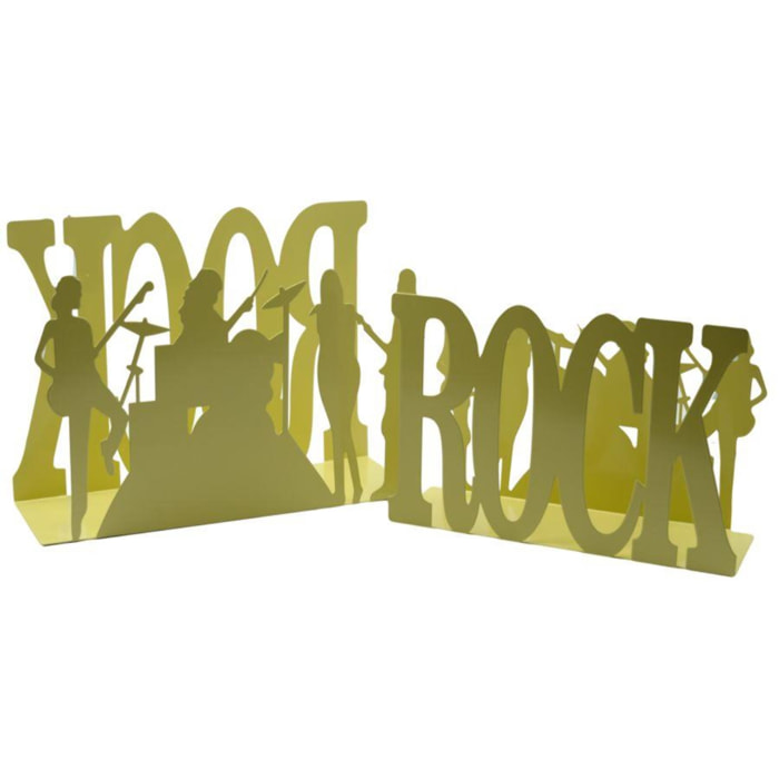 Set di 2 portariviste in metallo design rock crema cm35x12h24