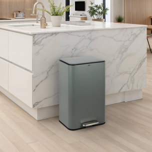 Poubelle rectangulaire à pédale Delta 50L vert