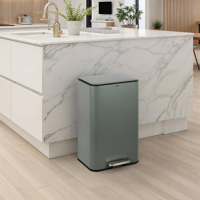 Poubelle rectangulaire à pédale Delta 50L vert