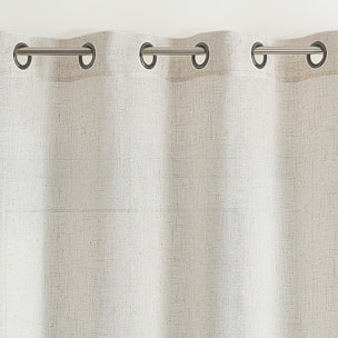Rideau en poly-lin à oeillet - Naturel