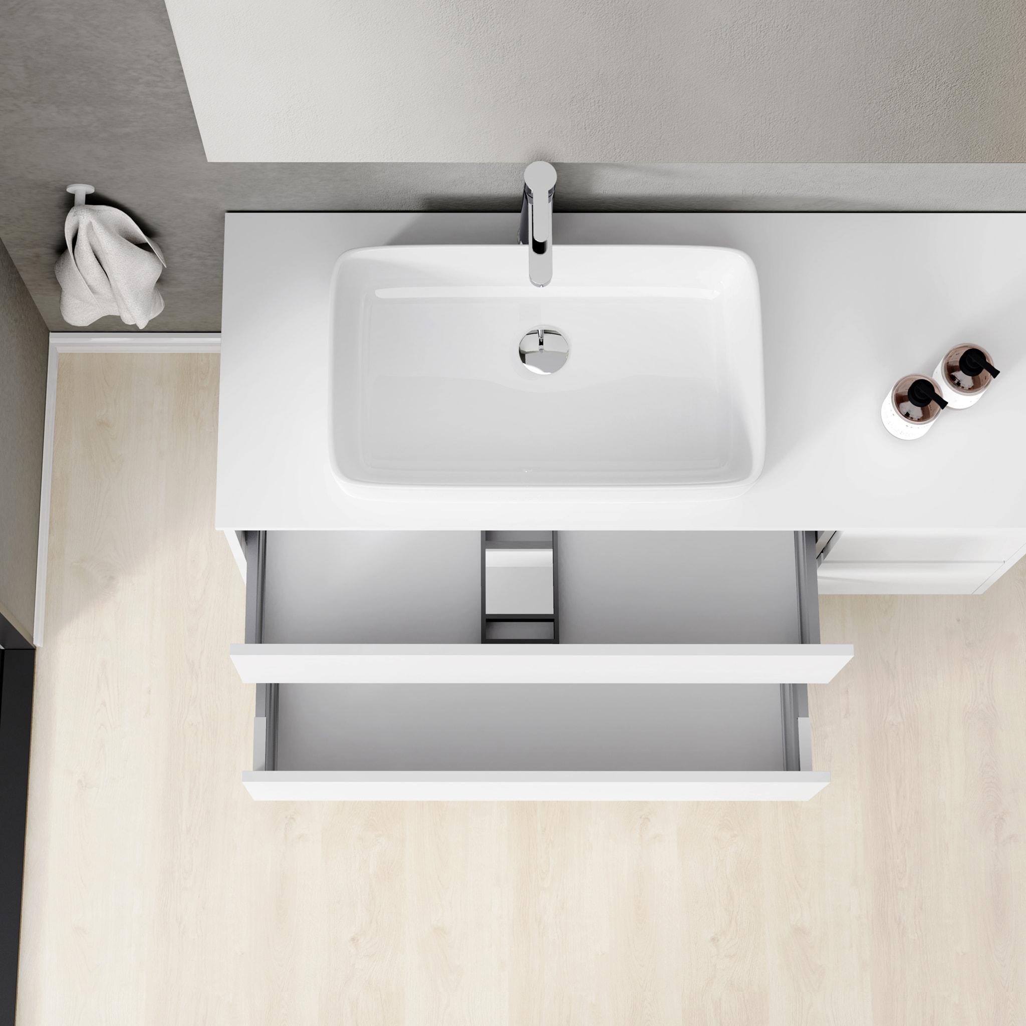 Conjunto mueble de baño JOB TOP Alday, 120cm, Blanco Mate