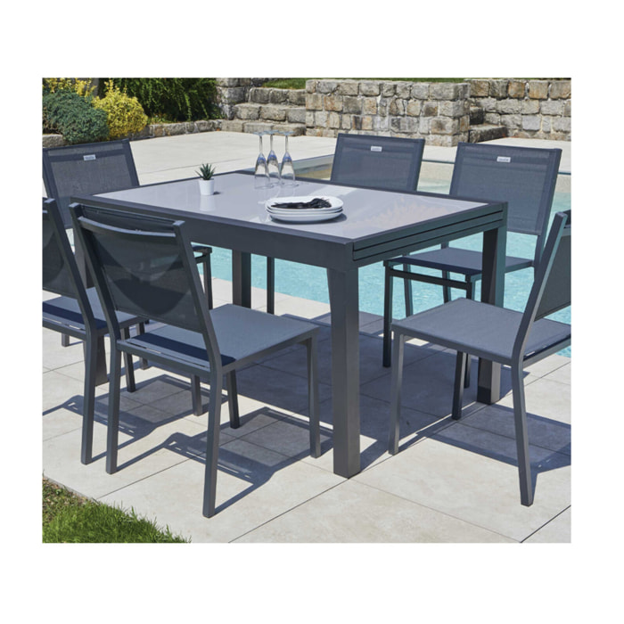 HONFLEUR VERRE - Ensemble table et chaises de jardin