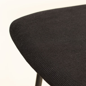 Lot de 2 chaises de bar en bois et velours noir NOSARA