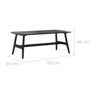 Table basse 120 cm en bois noir - Suly