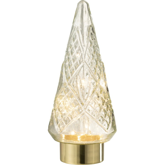 J-Line décoration sapin de Noël - verre - transparent - medium - LED