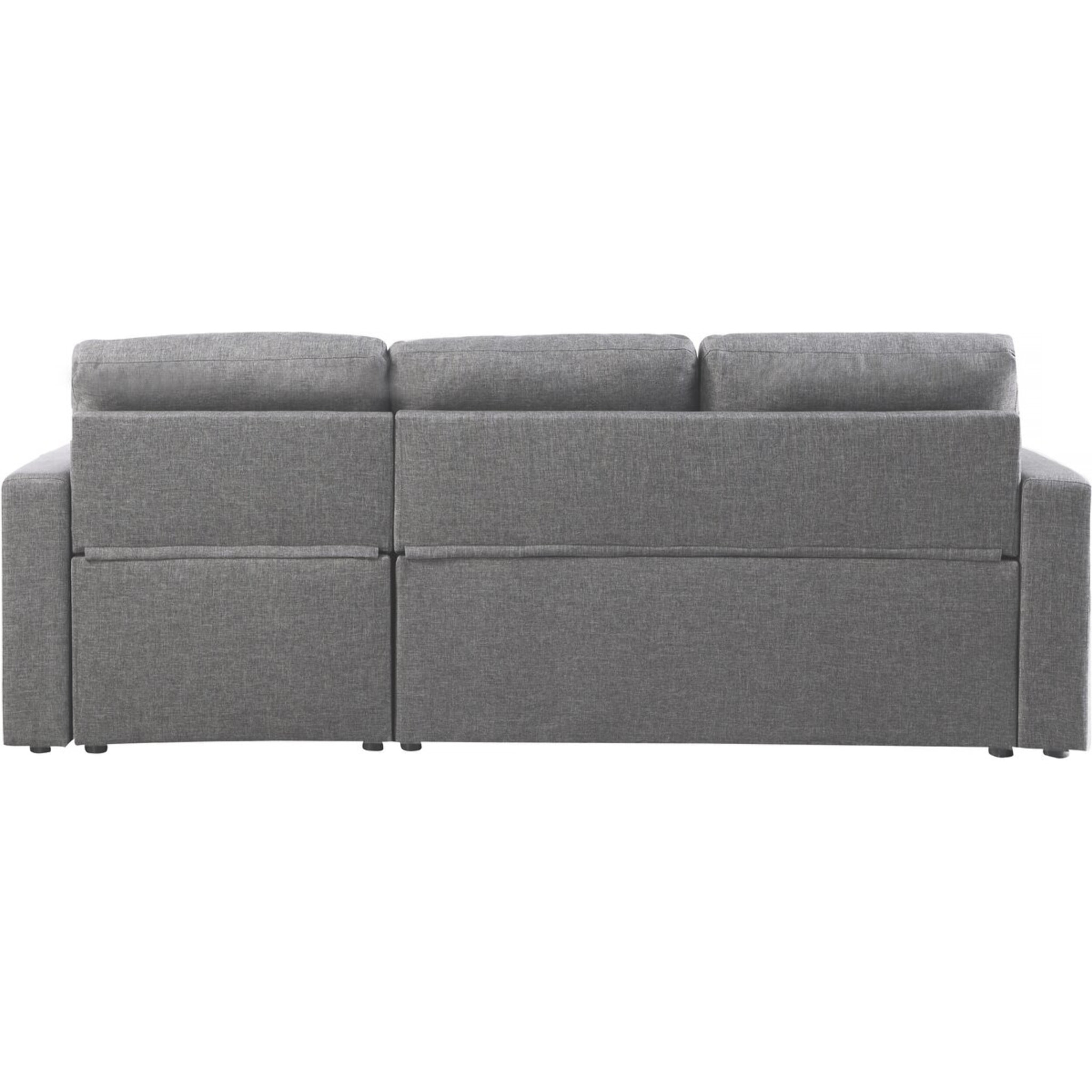 Canapé d'angle convertible/ réversible avec coffre "Alain II" - 3 places - Gris clair