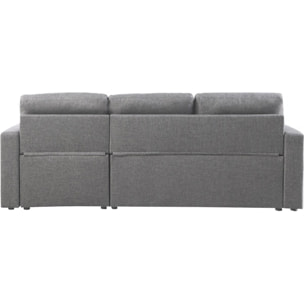 Canapé d'angle convertible/ réversible avec coffre "Alain II" - 3 places - Gris clair