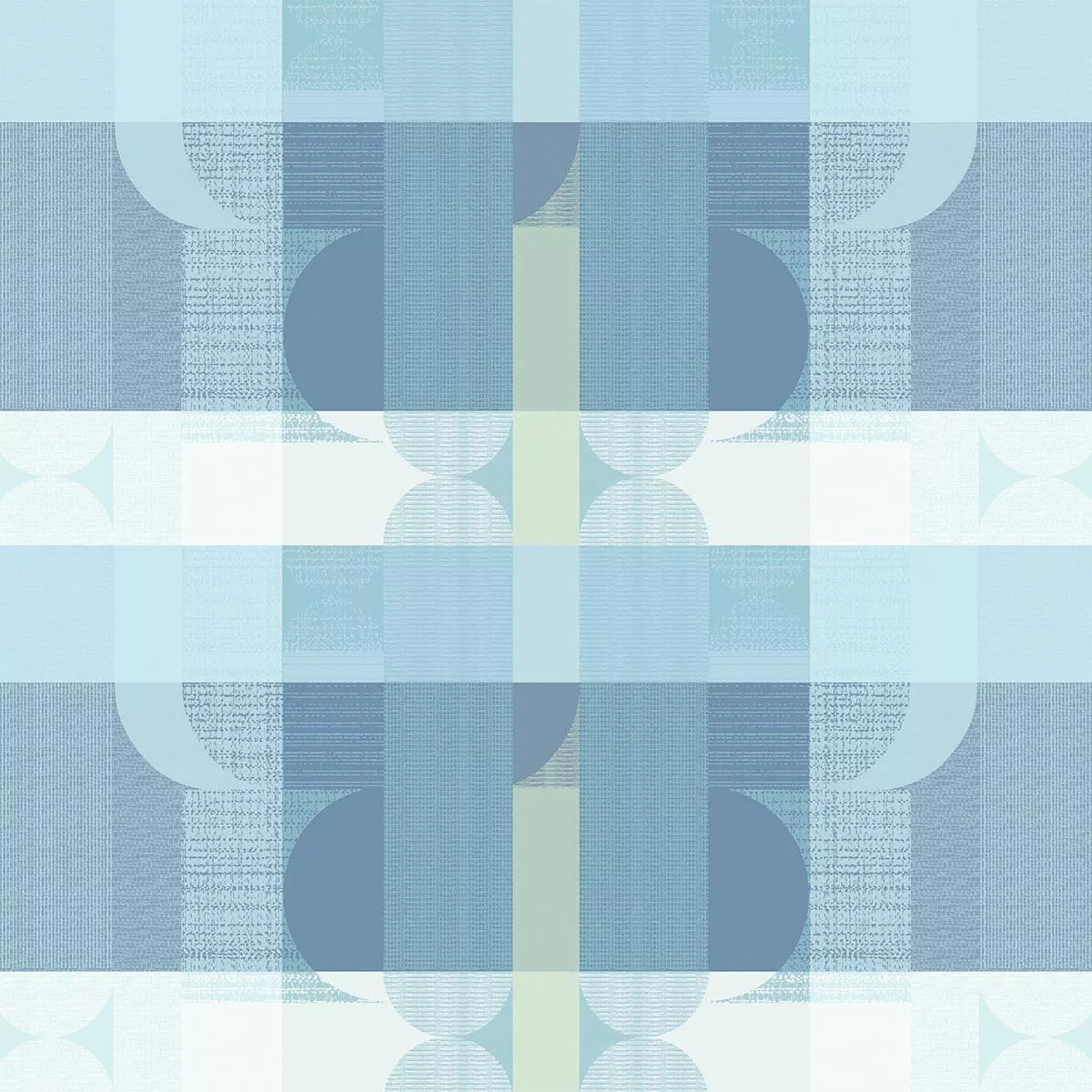Nappe pur coton 220 g/m² motif jacquard bleu vert Mille textures bleu