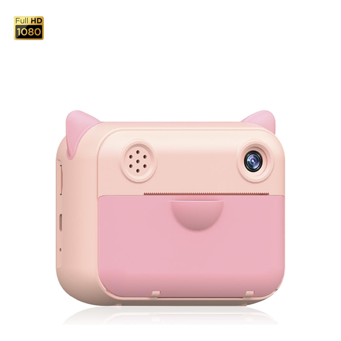 Cámara digital de fotos 12mpx y video FullHD para niños. Impresión instantánea de tus fotos preferidas. Doble cámara, para selfies.