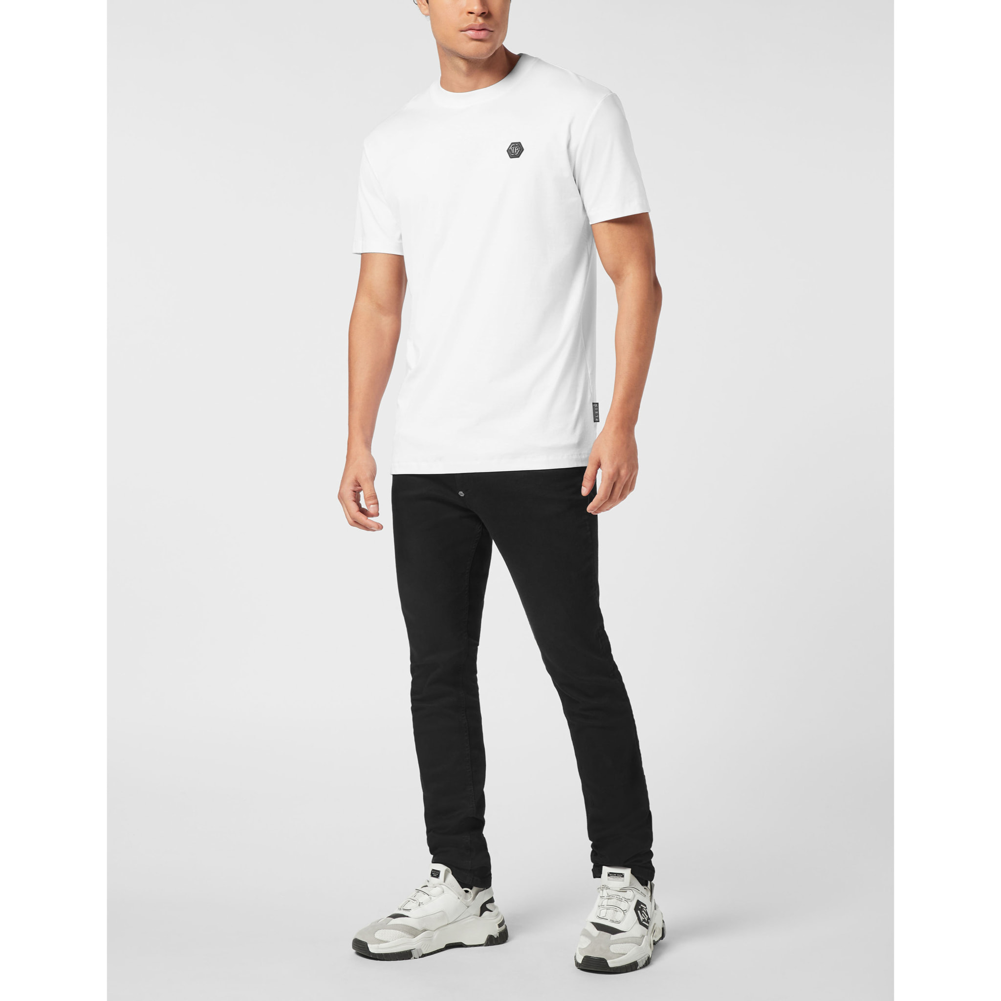 PHILIPP PLEIN Camiseta de cuello redondo y manga corta HEXAGON